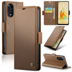 Custodia per telefono in pelle antifurto RFID CaseMe 023 con fibbia a farfalla, For OPPO A57 4G Global/A57s 4G Global, For OPPO Reno8 T 4G, For OPPO Reno10 5G Global／Reno10 Pro Global, For OPPO A77 4G Global / A57e 4G