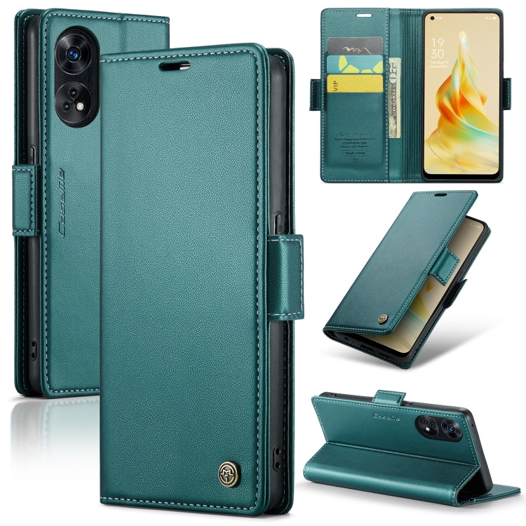 Custodia per telefono in pelle antifurto RFID CaseMe 023 con fibbia a farfalla, For OPPO A57 4G Global/A57s 4G Global, For OPPO Reno8 T 4G, For OPPO Reno10 5G Global／Reno10 Pro Global, For OPPO A77 4G Global / A57e 4G
