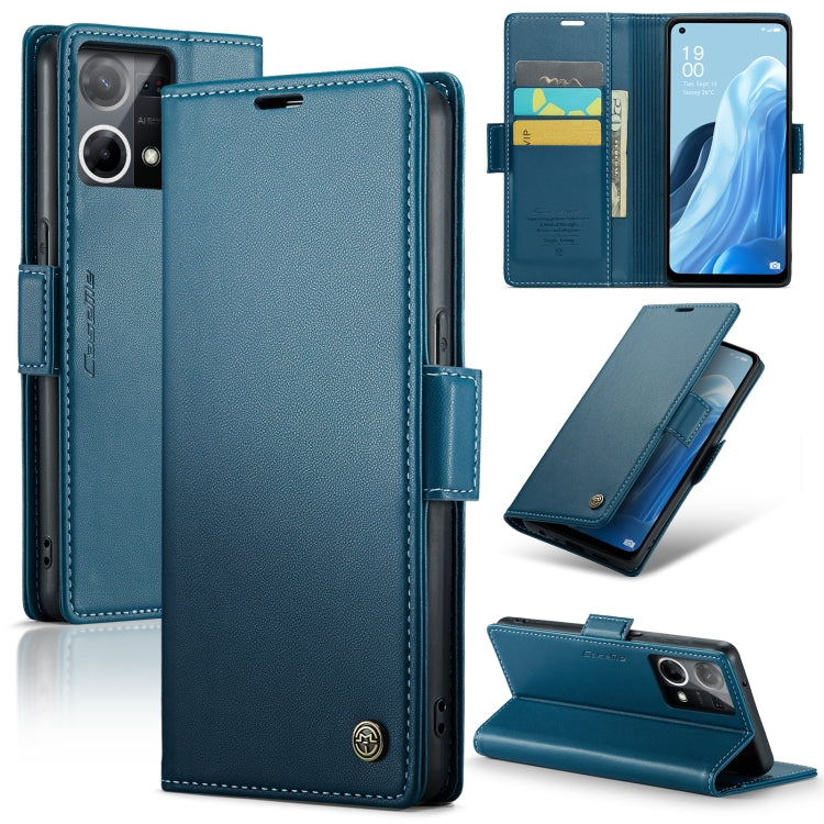 Custodia per telefono in pelle antifurto RFID CaseMe 023 con fibbia a farfalla, For OPPO Reno8 Lite Global, For OPPO F21 Pro 5G Globa/Reno8 Z Global, For OPPO Reno7 4G Indonesia/F21 Pro 4G/Reno8 4G, For OPPO Reno8 T 5G/A1 Pro 5G