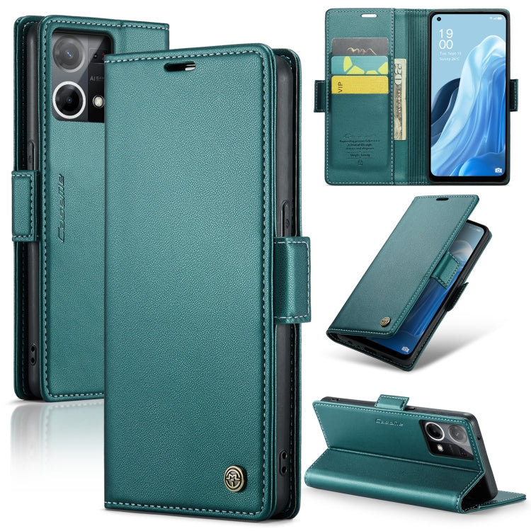 Custodia per telefono in pelle antifurto RFID CaseMe 023 con fibbia a farfalla, For OPPO Reno8 Lite Global, For OPPO F21 Pro 5G Globa/Reno8 Z Global, For OPPO Reno7 4G Indonesia/F21 Pro 4G/Reno8 4G, For OPPO Reno8 T 5G/A1 Pro 5G