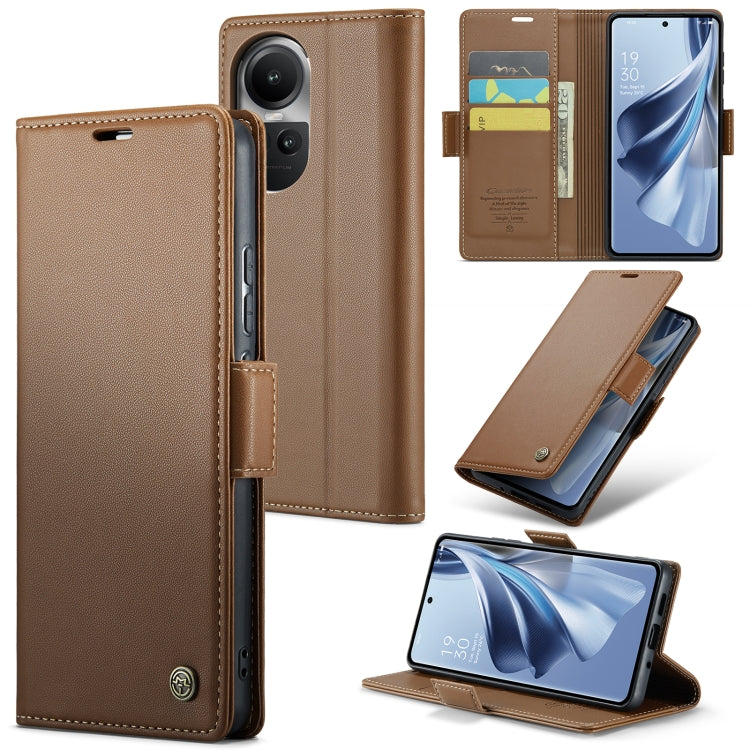 Custodia per telefono in pelle antifurto RFID CaseMe 023 con fibbia a farfalla, For OPPO A57 4G Global/A57s 4G Global, For OPPO Reno8 T 4G, For OPPO Reno10 5G Global／Reno10 Pro Global, For OPPO A77 4G Global / A57e 4G