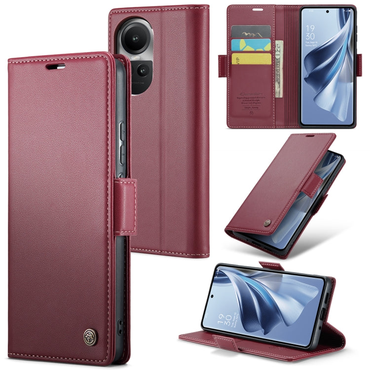 Custodia per telefono in pelle antifurto RFID CaseMe 023 con fibbia a farfalla, For OPPO A57 4G Global/A57s 4G Global, For OPPO Reno8 T 4G, For OPPO Reno10 5G Global／Reno10 Pro Global, For OPPO A77 4G Global / A57e 4G