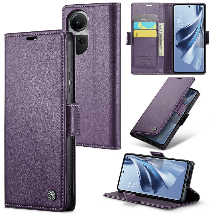 Custodia per telefono in pelle antifurto RFID CaseMe 023 con fibbia a farfalla, For OPPO A57 4G Global/A57s 4G Global, For OPPO Reno8 T 4G, For OPPO Reno10 5G Global／Reno10 Pro Global, For OPPO A77 4G Global / A57e 4G