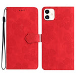 Custodia portafoglio in pelle con motivo floreale per Samsung