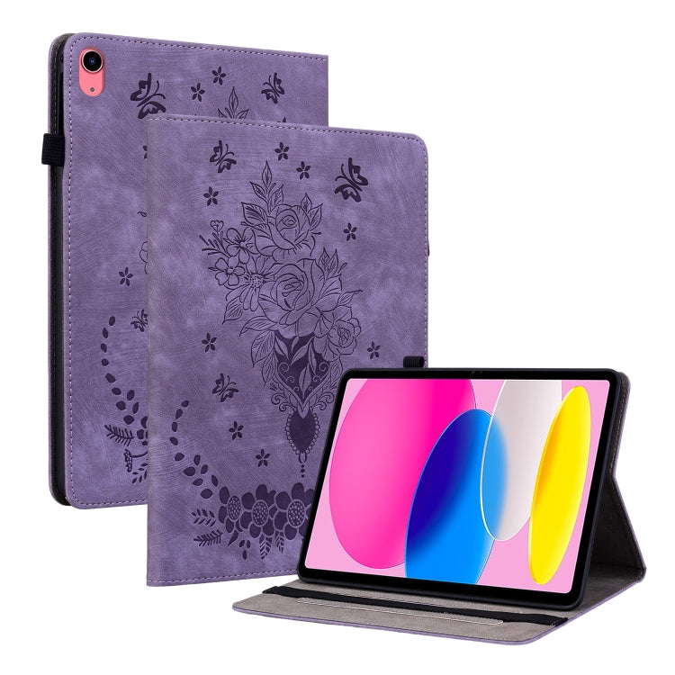 Custodia in pelle farfalla rosa per iPad 10th Gen 10.9 (2022)