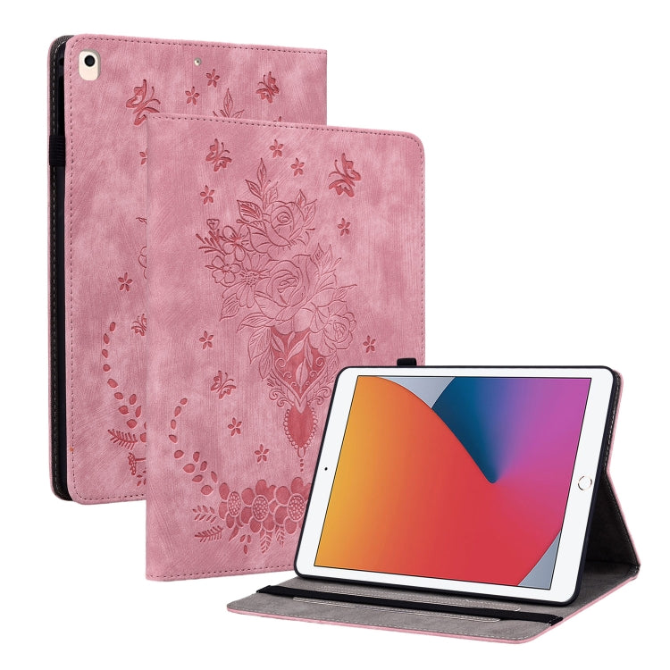 Custodia Smart Tablet in pelle goffrata farfalla rosa, For iPad Pro 11 2021 / Air 4 2020, For iPad mini 5 / 4 / 3 / 2 / 1, For iPad 9.7 2018 / 2017 / Air / Air 2