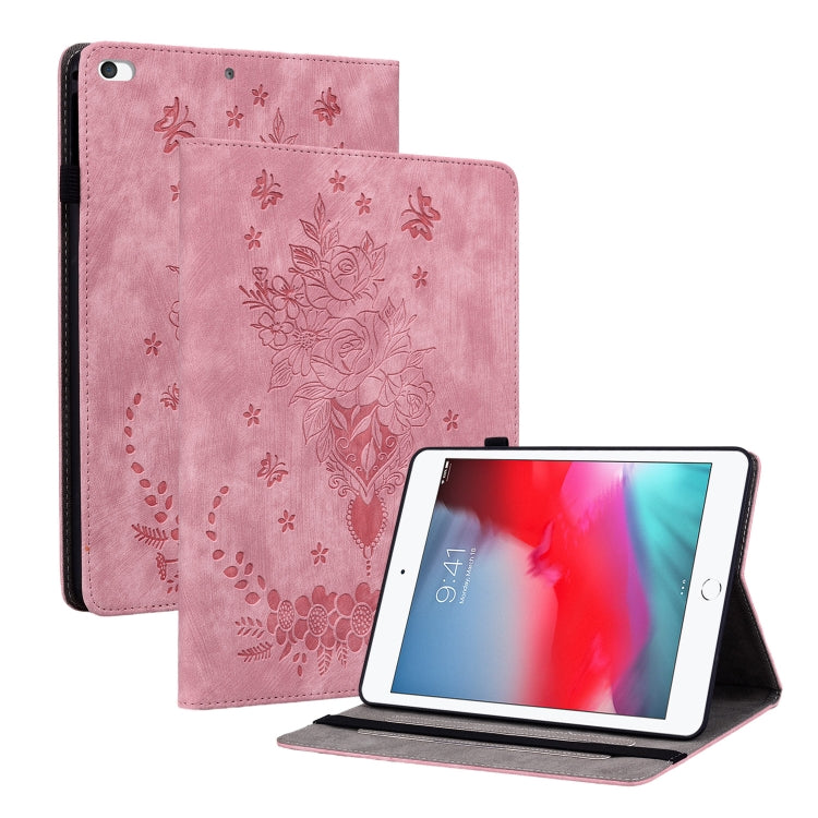 Custodia Smart Tablet in pelle goffrata farfalla rosa, For iPad Pro 11 2021 / Air 4 2020, For iPad mini 5 / 4 / 3 / 2 / 1, For iPad 9.7 2018 / 2017 / Air / Air 2