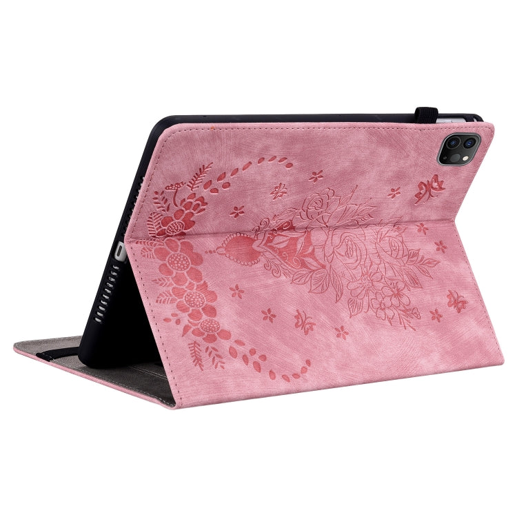 Custodia Smart Tablet in pelle goffrata farfalla rosa, For iPad Pro 11 2021 / Air 4 2020, For iPad mini 5 / 4 / 3 / 2 / 1, For iPad 9.7 2018 / 2017 / Air / Air 2
