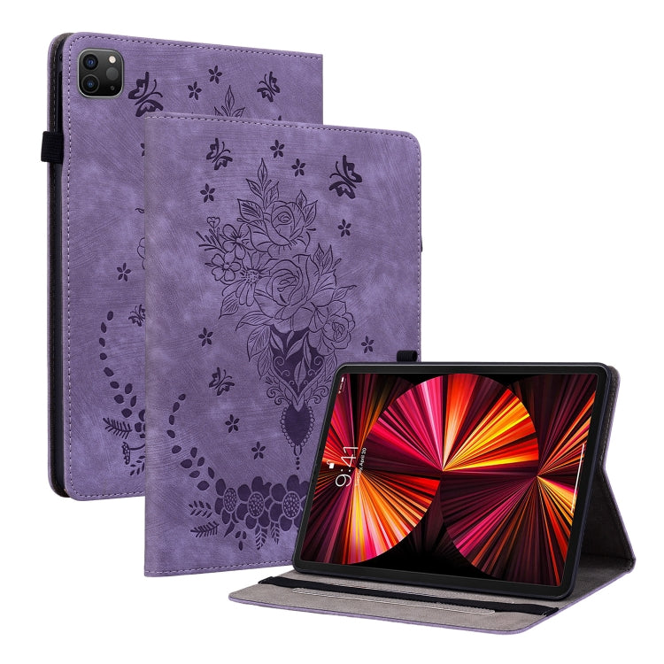 Custodia Smart Tablet in pelle goffrata farfalla rosa, For iPad Pro 11 2021 / Air 4 2020, For iPad mini 5 / 4 / 3 / 2 / 1, For iPad 9.7 2018 / 2017 / Air / Air 2