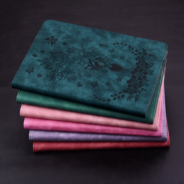Custodia Smart Tablet in pelle goffrata farfalla rosa, For iPad Pro 11 2021 / Air 4 2020, For iPad mini 5 / 4 / 3 / 2 / 1, For iPad 9.7 2018 / 2017 / Air / Air 2