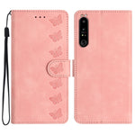 Custodia per telefono in pelle goffrata con sette farfalle, For Sony Xperia 1 IV, For Sony Xperia L4, For Sony Xperia 5, For Sony Xperia L3