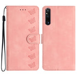 Custodia per telefono in pelle goffrata con sette farfalle, For Sony Xperia 10 VI, For Sony Xperia 1 VI, For Sony Xperia 1 V 2023, For Sony Xperia 10 V 2023