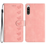 Custodia per telefono in pelle goffrata con sette farfalle, For Sony Xperia 1 IV, For Sony Xperia L4, For Sony Xperia 5, For Sony Xperia L3