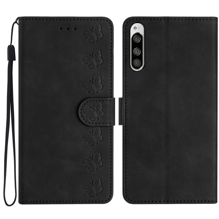 Custodia per telefono in pelle goffrata con sette farfalle, For Sony Xperia 1 IV, For Sony Xperia L4, For Sony Xperia 5, For Sony Xperia L3