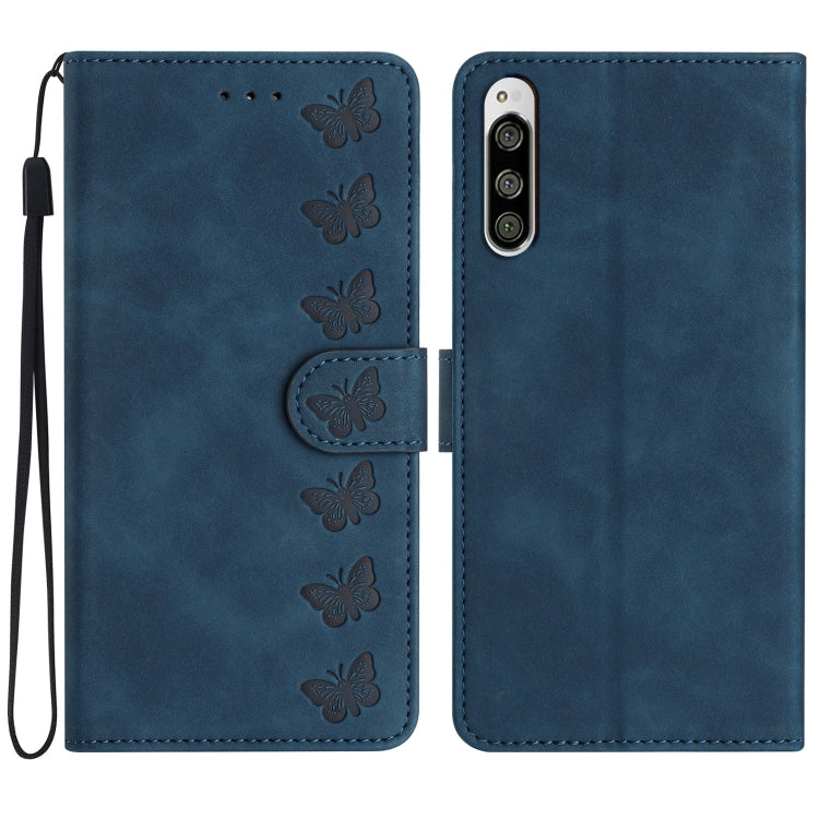 Custodia per telefono in pelle goffrata con sette farfalle, For Sony Xperia 1 IV, For Sony Xperia L4, For Sony Xperia 5, For Sony Xperia L3