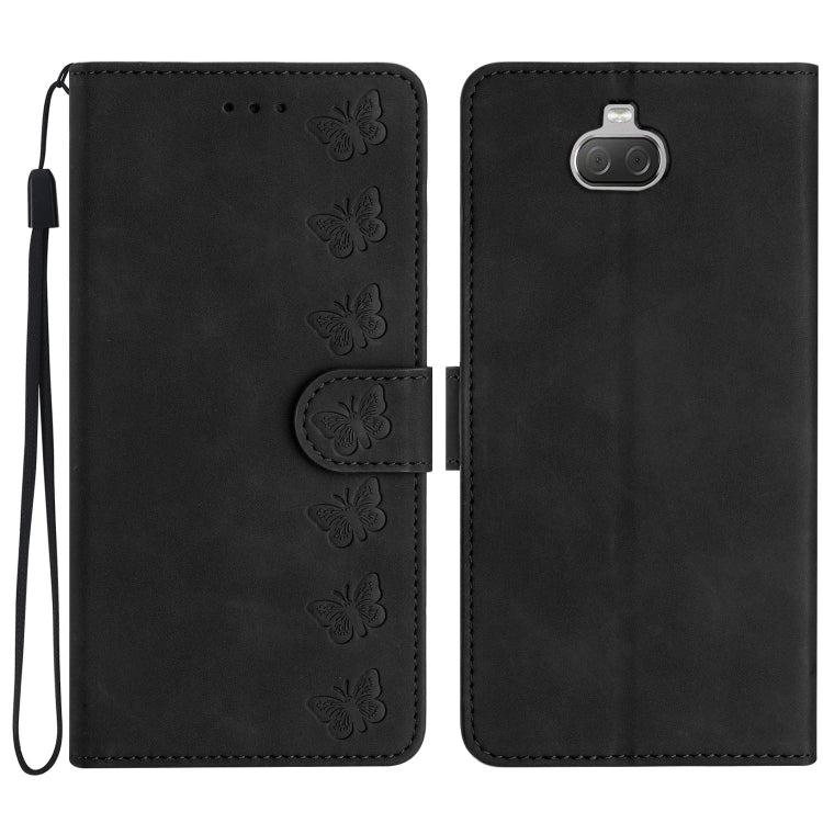 Custodia per telefono in pelle goffrata con sette farfalle, For Sony Xperia 10