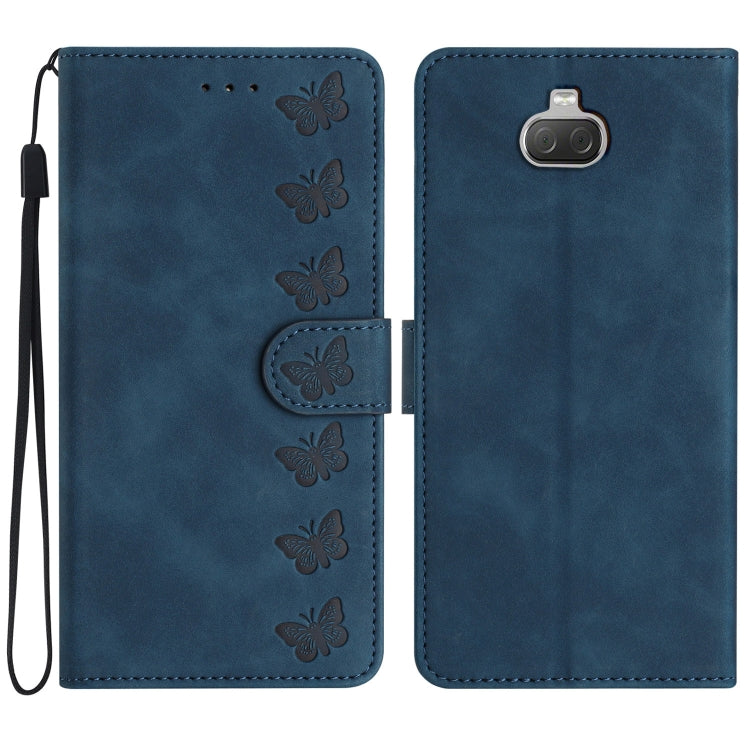 Custodia per telefono in pelle goffrata con sette farfalle, For Sony Xperia 10