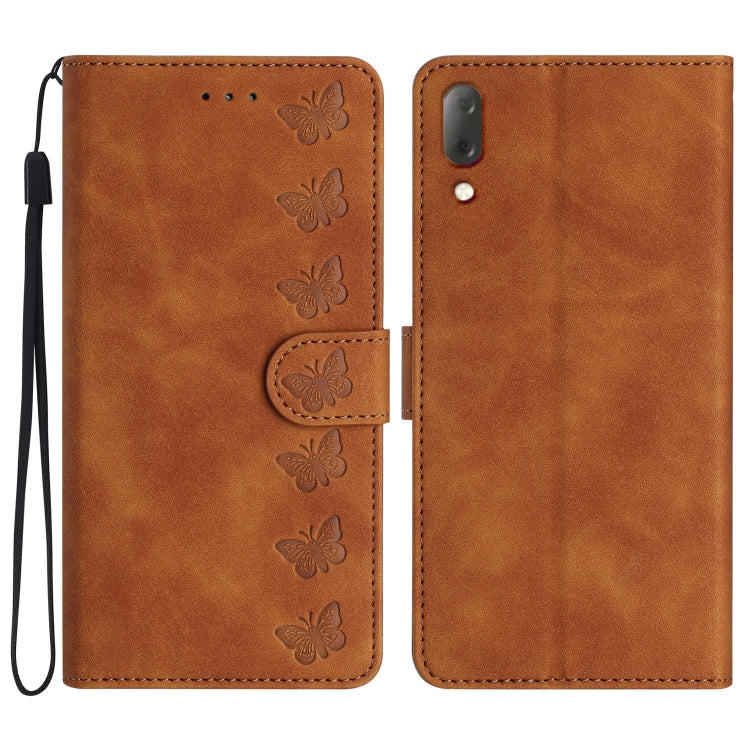 Custodia per telefono in pelle goffrata con sette farfalle, For Sony Xperia 1 IV, For Sony Xperia L4, For Sony Xperia 5, For Sony Xperia L3