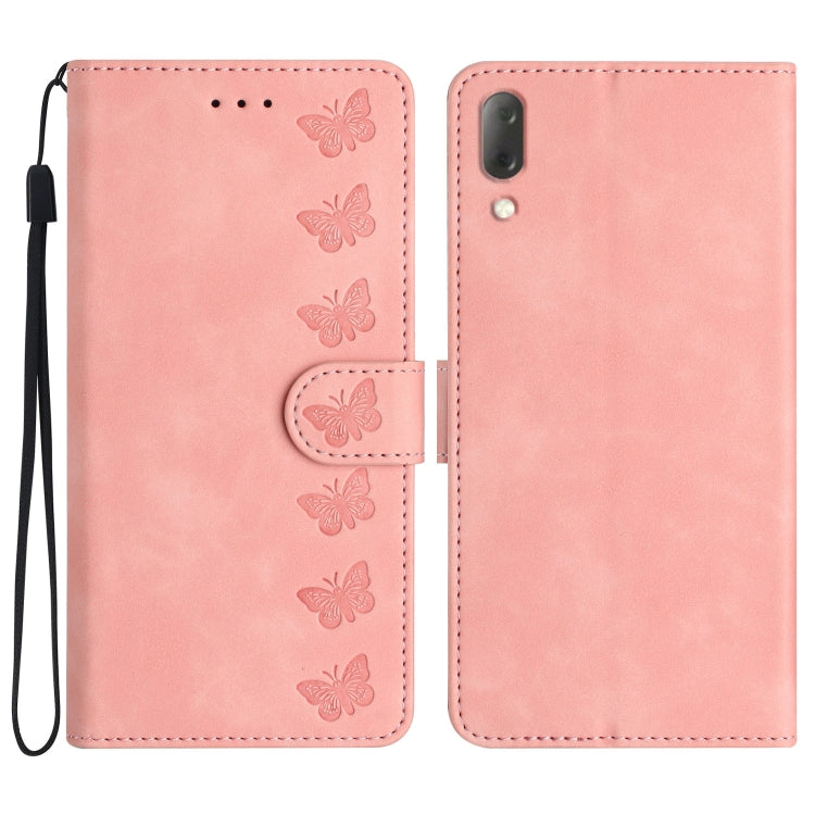 Custodia per telefono in pelle goffrata con sette farfalle, For Sony Xperia 1 IV, For Sony Xperia L4, For Sony Xperia 5, For Sony Xperia L3
