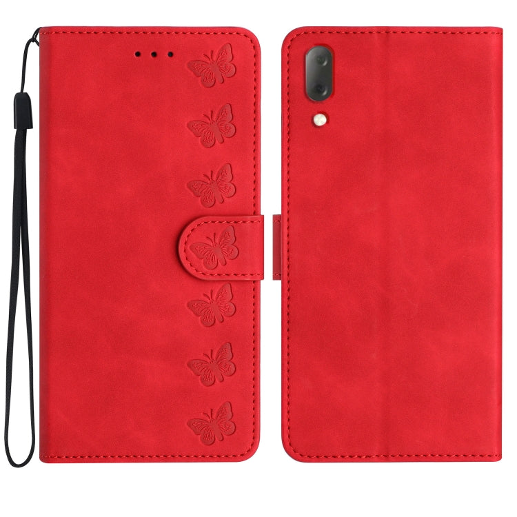 Custodia per telefono in pelle goffrata con sette farfalle, For Sony Xperia 1 IV, For Sony Xperia L4, For Sony Xperia 5, For Sony Xperia L3