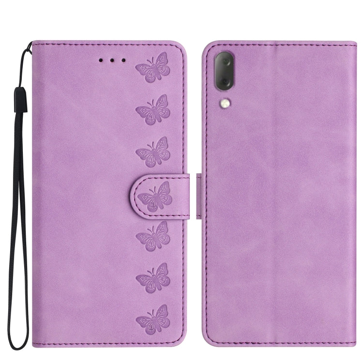 Custodia per telefono in pelle goffrata con sette farfalle, For Sony Xperia 1 IV, For Sony Xperia L4, For Sony Xperia 5, For Sony Xperia L3
