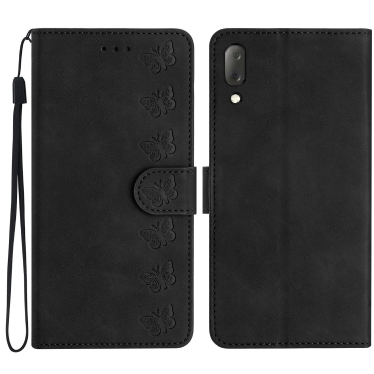 Custodia per telefono in pelle goffrata con sette farfalle, For Sony Xperia 1 IV, For Sony Xperia L4, For Sony Xperia 5, For Sony Xperia L3