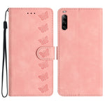 Custodia per telefono in pelle goffrata con sette farfalle, For Sony Xperia 1 IV, For Sony Xperia L4, For Sony Xperia 5, For Sony Xperia L3