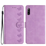 Custodia per telefono in pelle goffrata con sette farfalle, For Sony Xperia 1 IV, For Sony Xperia L4, For Sony Xperia 5, For Sony Xperia L3