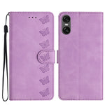 Custodia per telefono in pelle goffrata con sette farfalle, For Sony Xperia 10 VI, For Sony Xperia 1 VI, For Sony Xperia 1 V 2023, For Sony Xperia 10 V 2023