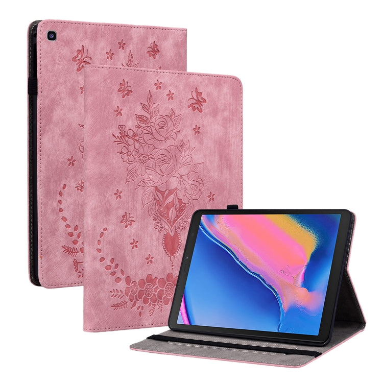 Custodia per tablet in pelle goffrata farfalla rosa, For Samsung Galaxy Tab S5e/T720/T725, For Samsung Galaxy Tab A 10.1 2019 T510, For Samsung Galaxy Tab A 8.0 2019 T290, For Samsung Galaxy Tab S4 10.5 SM-T830