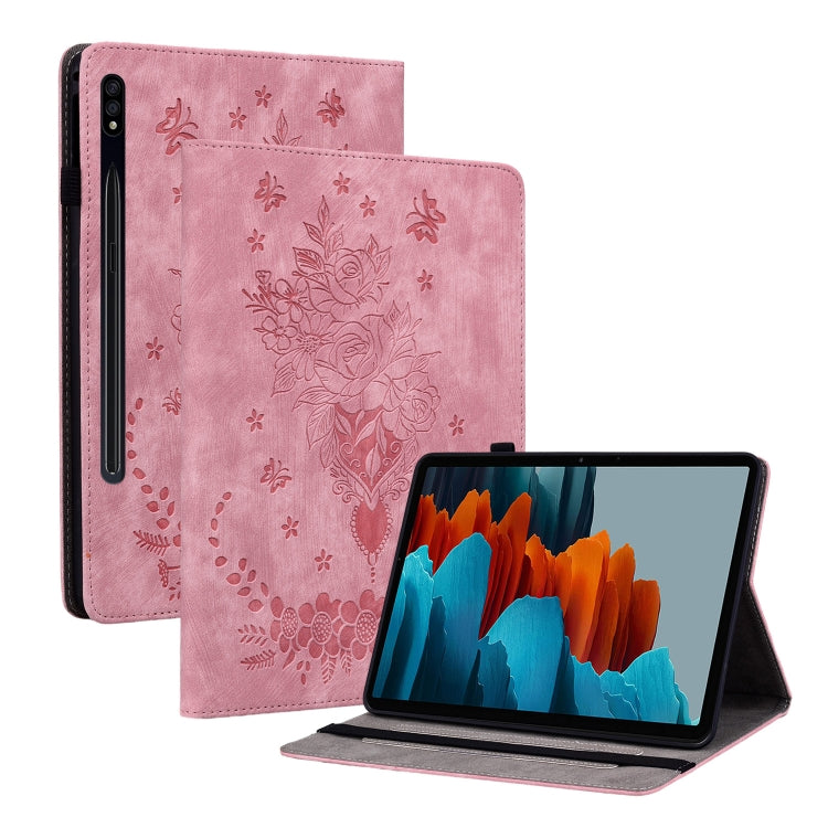 Custodia per tablet in pelle goffrata farfalla rosa, For Samsung Galaxy Tab S11, For Samsung Galaxy Tab А9+, For Samsung Galaxy Tab А9, For Samsung Galaxy Tab S9
