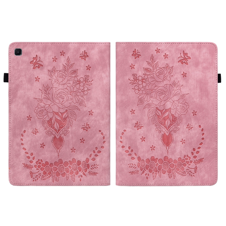 Custodia per tablet in pelle goffrata farfalla rosa, For Samsung Galaxy Tab S5e/T720/T725, For Samsung Galaxy Tab A 10.1 2019 T510, For Samsung Galaxy Tab A 8.0 2019 T290, For Samsung Galaxy Tab S4 10.5 SM-T830