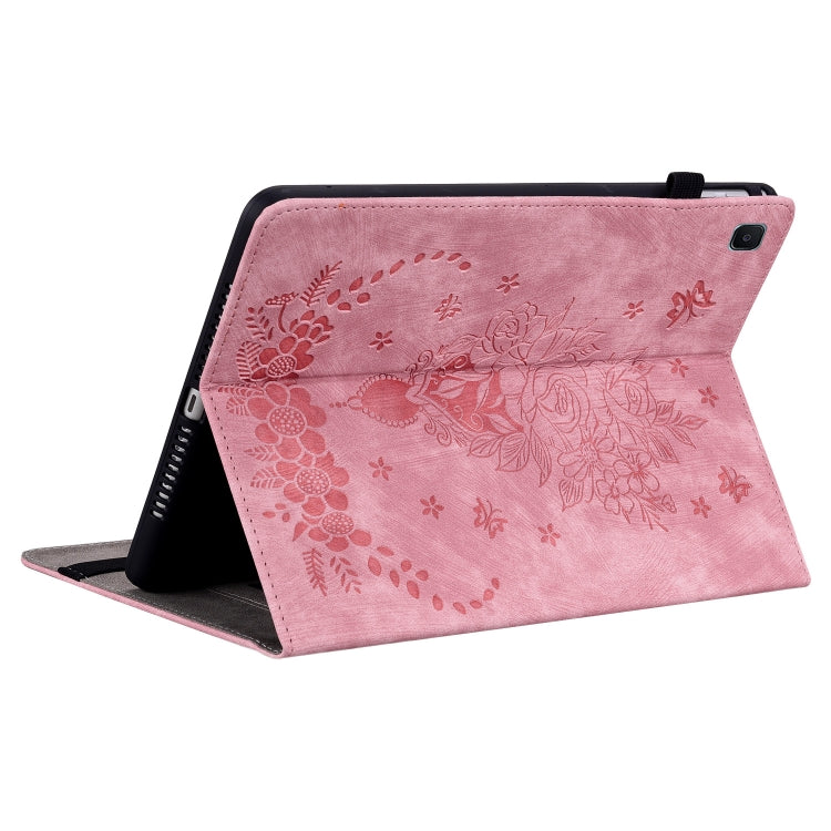 Custodia per tablet in pelle goffrata farfalla rosa, For Samsung Galaxy Tab S5e/T720/T725, For Samsung Galaxy Tab A 10.1 2019 T510, For Samsung Galaxy Tab A 8.0 2019 T290, For Samsung Galaxy Tab S4 10.5 SM-T830