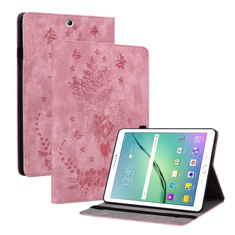 Custodia tablet in pelle goffrata rosa per Samsung Galaxy Tab A 1