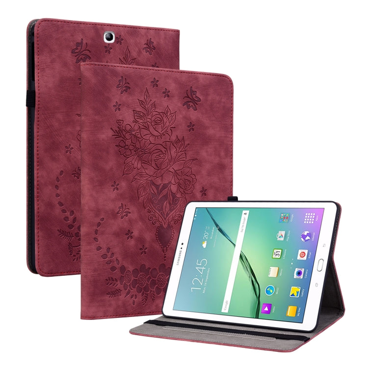 Custodia tablet in pelle goffrata rosa per Samsung Galaxy Tab A 1