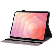 Custodia tablet in pelle goffrata rosa per Galaxy Tab S11
