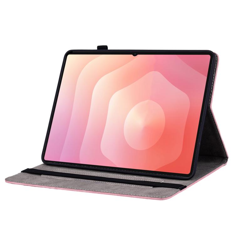 Custodia tablet in pelle goffrata rosa per Galaxy Tab S11