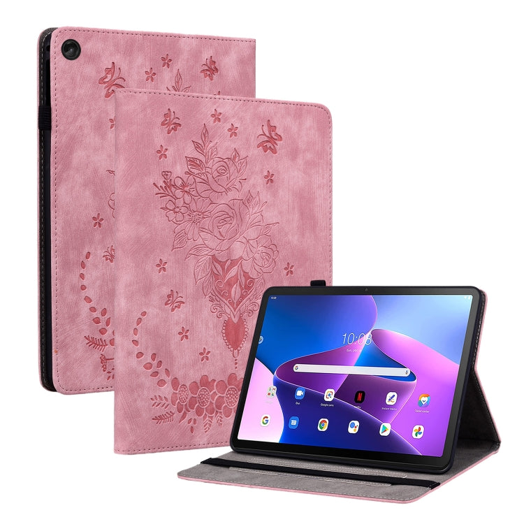 Custodia per tablet in pelle goffrata farfalla rosa, For Lenovo Tab M10 10.1 3rd Gen, For Lenovo Tab M10 Plus 10.6 3rd Gen, For Lenovo Legion Y700, For Lenovo Tab K10