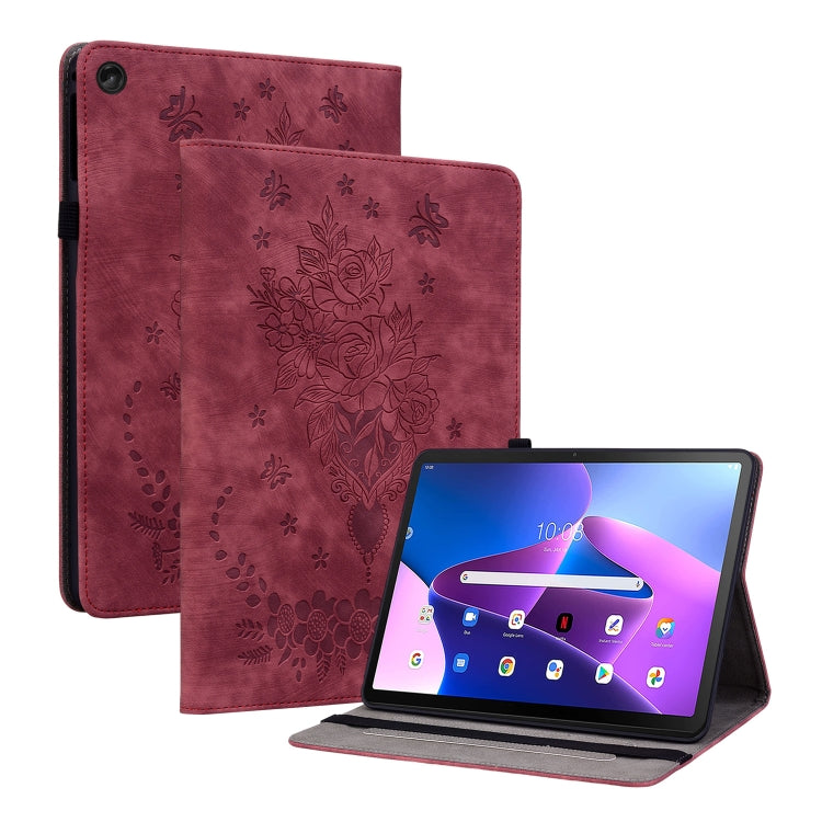 Custodia per tablet in pelle goffrata farfalla rosa, For Lenovo Tab M10 10.1 3rd Gen, For Lenovo Tab M10 Plus 10.6 3rd Gen, For Lenovo Legion Y700, For Lenovo Tab K10