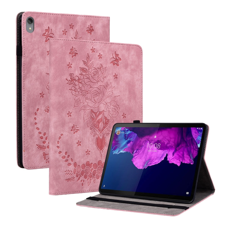 Custodia per tablet in pelle goffrata farfalla rosa, For Lenovo Tab M7 3rd Gen, For Lenovo Tab P11 TB-J606F, For Lenovo Tab M10 HD 2nd Gen TB-X306X, For Lenovo M10 Plus
