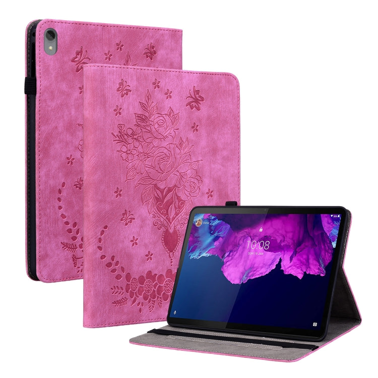 Custodia per tablet in pelle goffrata farfalla rosa, For Lenovo Tab M7 3rd Gen, For Lenovo Tab P11 TB-J606F, For Lenovo Tab M10 HD 2nd Gen TB-X306X, For Lenovo M10 Plus