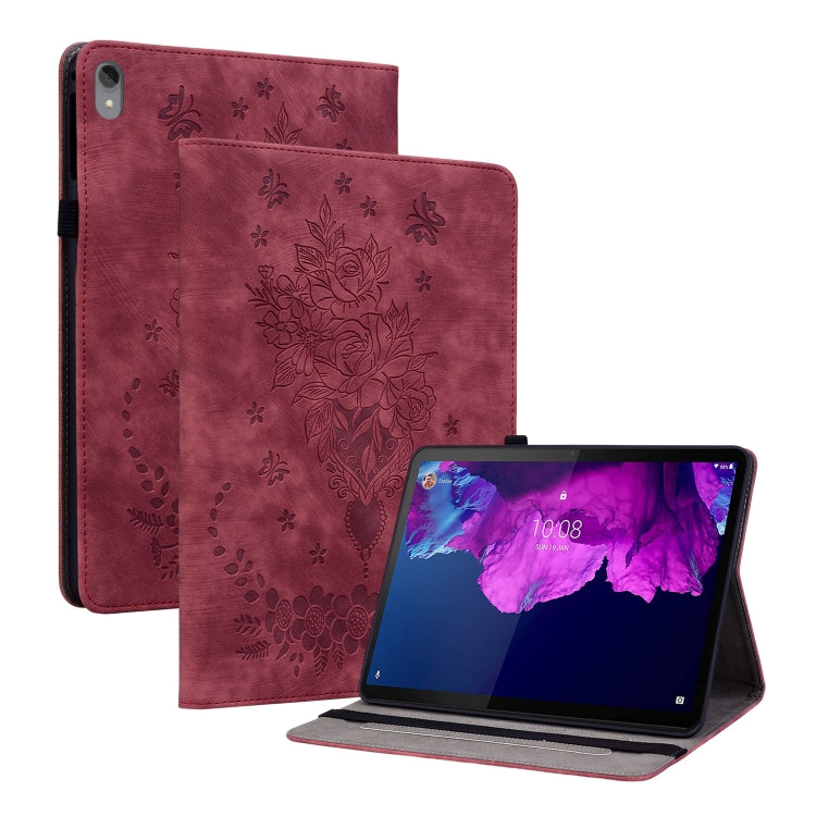 Custodia per tablet in pelle goffrata farfalla rosa, For Lenovo Tab M7 3rd Gen, For Lenovo Tab P11 TB-J606F, For Lenovo Tab M10 HD 2nd Gen TB-X306X, For Lenovo M10 Plus
