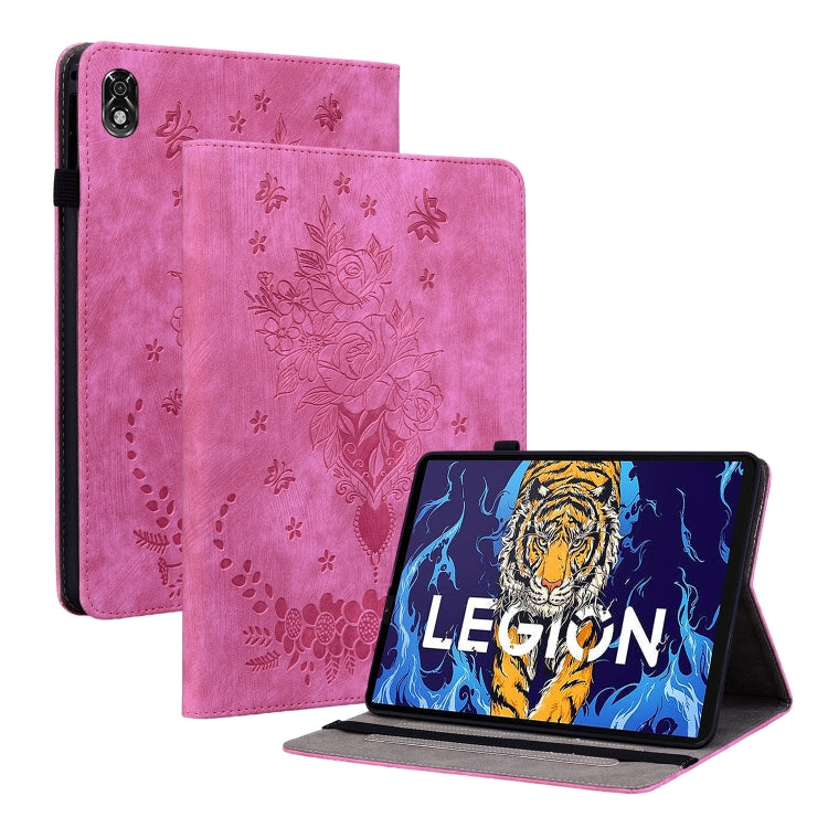 Custodia per tablet in pelle goffrata farfalla rosa, For Lenovo Tab M10 10.1 3rd Gen, For Lenovo Tab M10 Plus 10.6 3rd Gen, For Lenovo Legion Y700, For Lenovo Tab K10