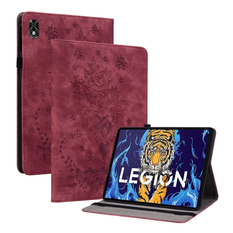 Custodia per tablet in pelle goffrata farfalla rosa, For Lenovo Tab M10 10.1 3rd Gen, For Lenovo Tab M10 Plus 10.6 3rd Gen, For Lenovo Legion Y700, For Lenovo Tab K10