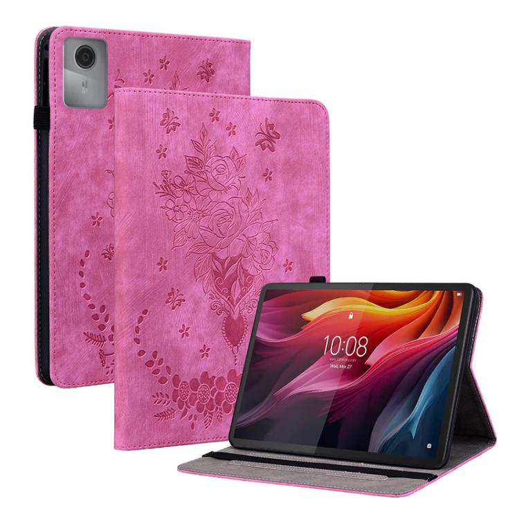 Custodia per tablet in pelle goffrata farfalla rosa, For Lenovo Legion Y700 Gen 5, For Lenovo Idea Tab 11 / Xiaoxin Pad 2025, For Lenovo Tab K9 / Tab One, For Lenovo ZhaoYang K10C 10.1 inch