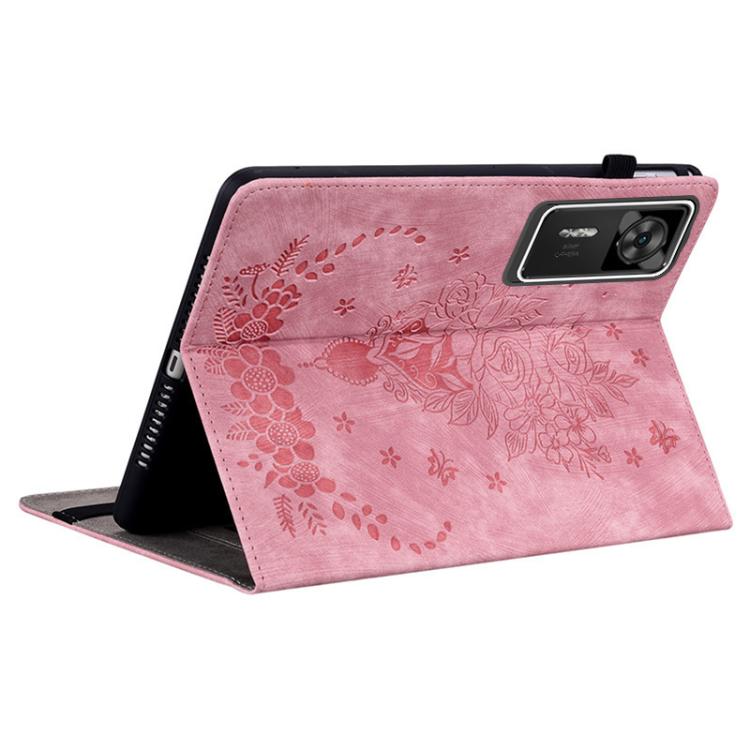 Custodia per tablet in pelle goffrata farfalla rosa, For Lenovo Legion Y700 Gen 4, For Lenovo Legion Y700 2025, For Lenovo Tab K11 Plus, For Lenovo Tab M11/Xiaoxin Pad 11 2024