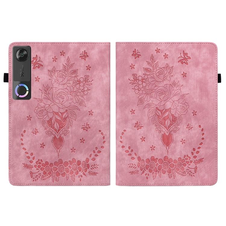Custodia per tablet in pelle goffrata farfalla rosa, For Lenovo Legion Y700 Gen 5, For Lenovo Idea Tab 11 / Xiaoxin Pad 2025, For Lenovo Tab K9 / Tab One, For Lenovo ZhaoYang K10C 10.1 inch