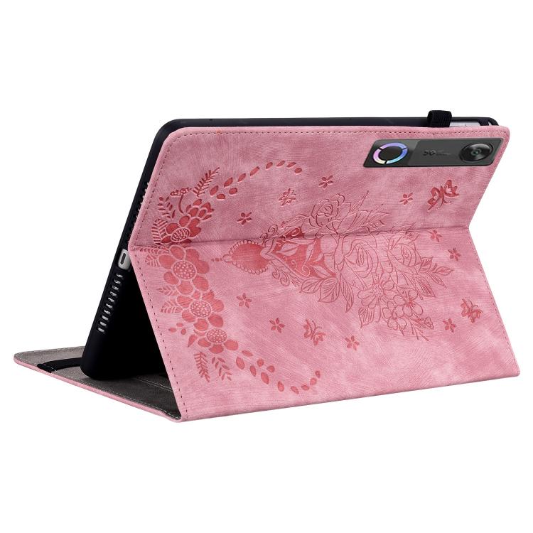 Custodia per tablet in pelle goffrata farfalla rosa, For Lenovo Legion Y700 Gen 5, For Lenovo Idea Tab 11 / Xiaoxin Pad 2025, For Lenovo Tab K9 / Tab One, For Lenovo ZhaoYang K10C 10.1 inch