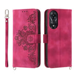 Custodia per telefono in pelle con portafoglio in rilievo con fiori al tatto, For OPPO A58 4G, For OPPO Reno10 Global / Reno10 Pro Global, For OPPO Reno10 Pro+ 5G, For OPPO A78 5G Global/A58x Global/A1x 5G