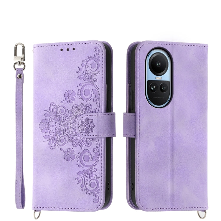 Custodia per telefono in pelle con portafoglio in rilievo con fiori al tatto, For OPPO A58 4G, For OPPO Reno10 Global / Reno10 Pro Global, For OPPO Reno10 Pro+ 5G, For OPPO A78 5G Global/A58x Global/A1x 5G